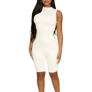Naked wardrobe sleeveless romper jumpsuit
